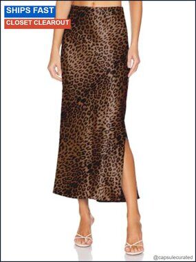 Satin Silk Maxi Slit Skirt Flowy High Split A-Line